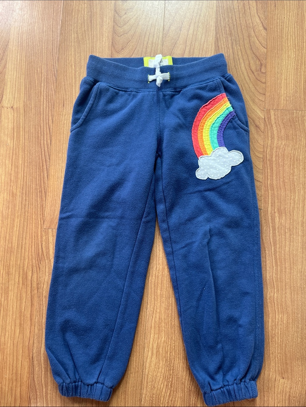 Mini Boden Navy Rainbow Patch Jogger Pants